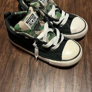 Converse Black and Green Camouflage High-Tops